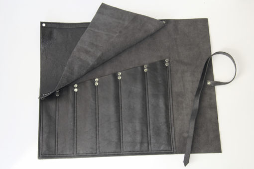 Yandiwa - Leather chef's knife roll - black - 6 slots